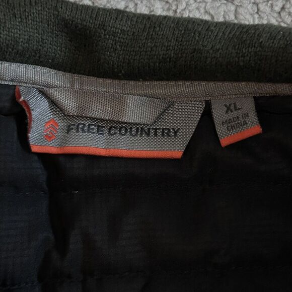 Free Country Men’s Size XL Fleece Jacket Full Zip Green Dadcore Outdoorwear - Picture 3 of 14